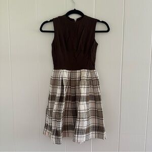 Vintage Brown and Plaid Dress